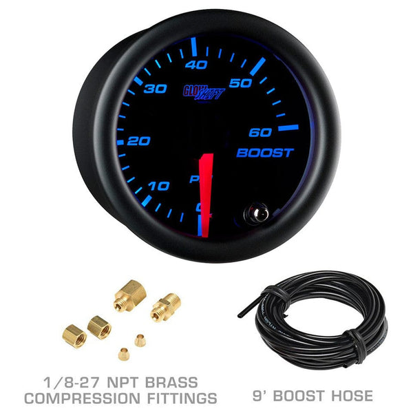 GlowShift White Color 2400 F Pyrometer Exhaust Gas Temperature EGT Gauge Kit Includes Type K Probe White Dial Clear Lens for Car  Truck - 4