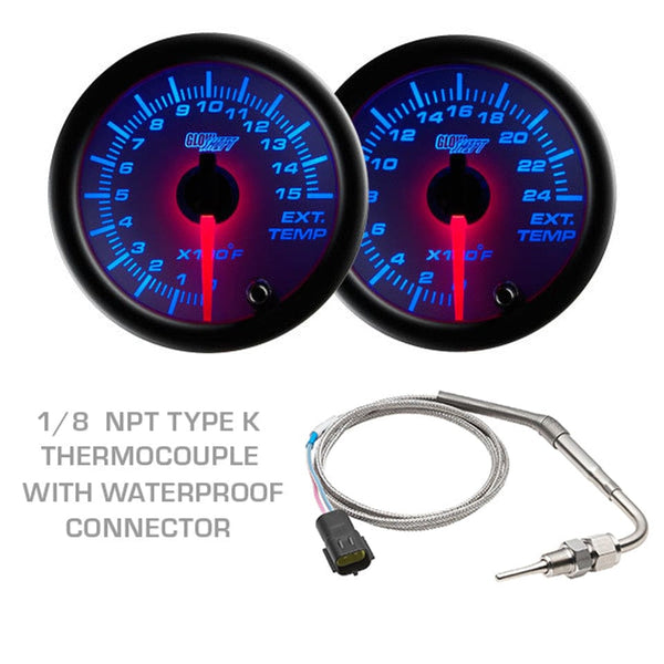 GlowShift Gauges White 7 Color 3 Gauge Diesel Set - 60 PSI Boost, 2400 ...