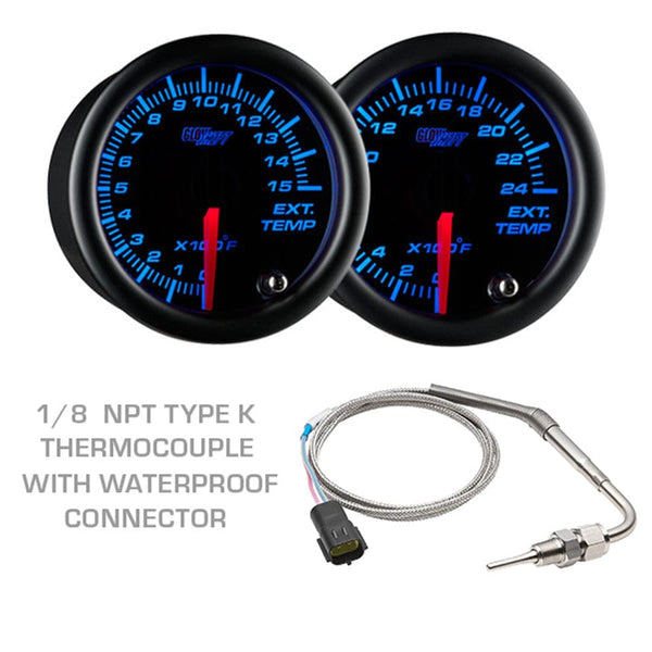 GlowShift Gauges Black 7 Color 4 Gauge Diesel Set - 60 PSI Boost, 2400 ...